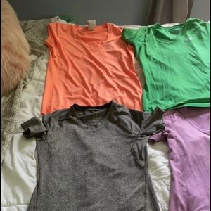 4 Dri fit shirts, 1 adidas shorts